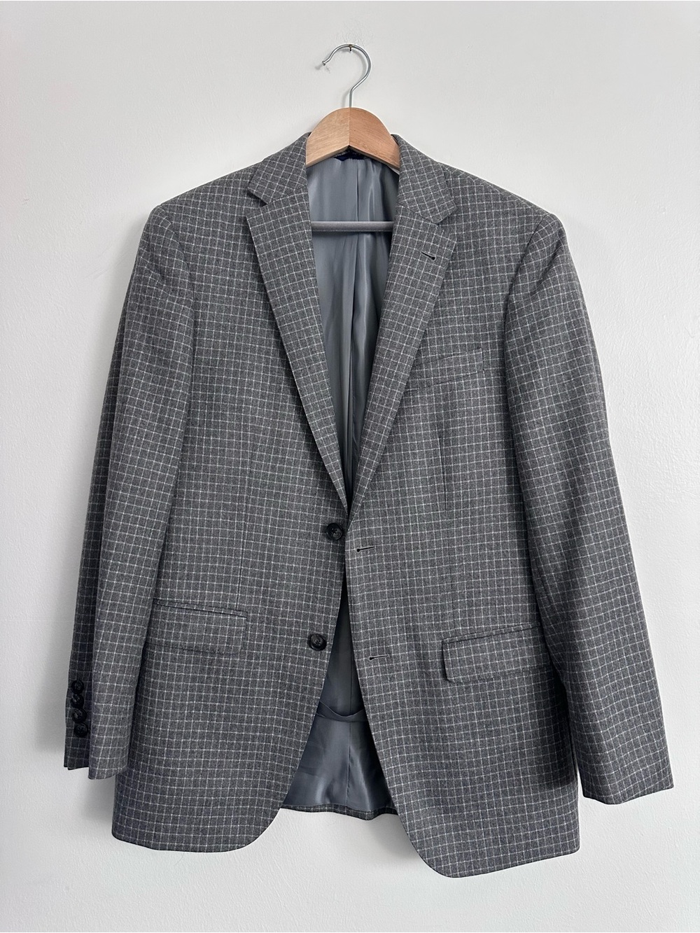 S. COHEN Windowpane Two-Button Blazer - Gray